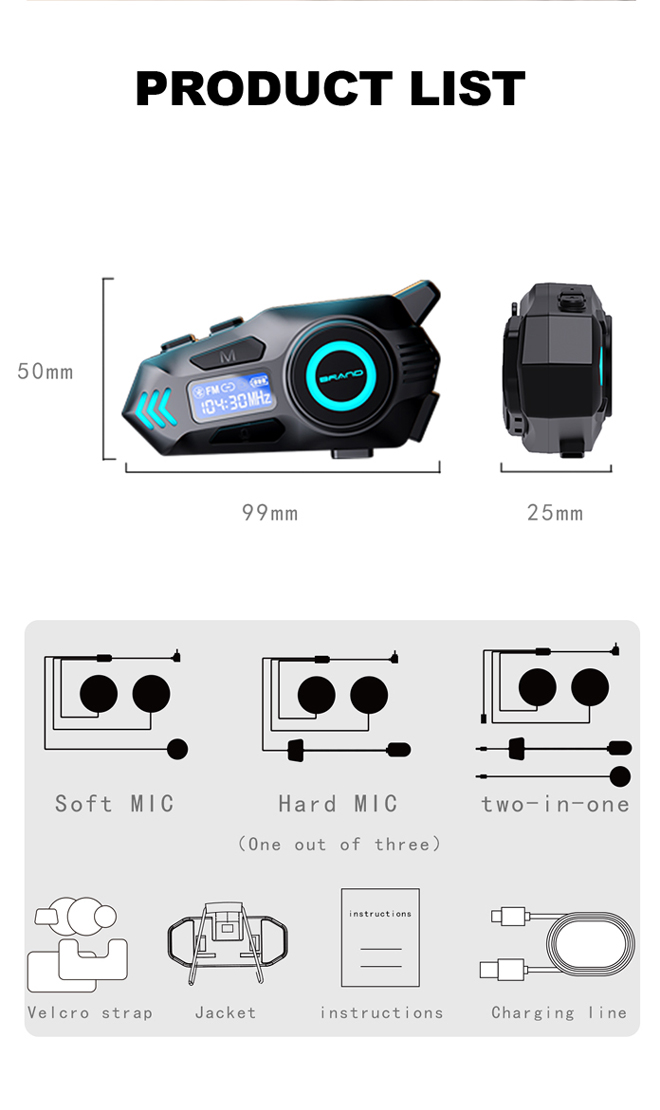 Helmet Bluetooth Headset K09